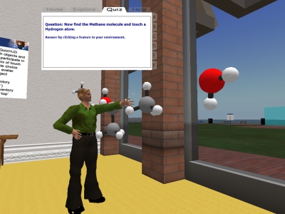 Interactive chemistry example on the Transforming Assessment island in Second life